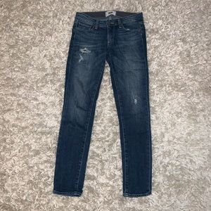 paige medium wash slightly distressed skinny jeans